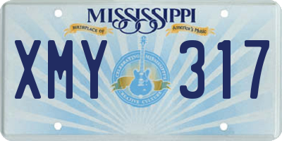 MS license plate XMY317