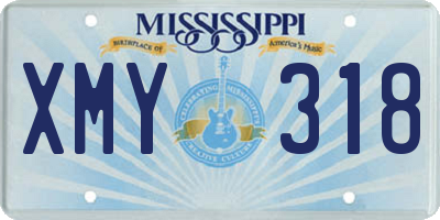 MS license plate XMY318