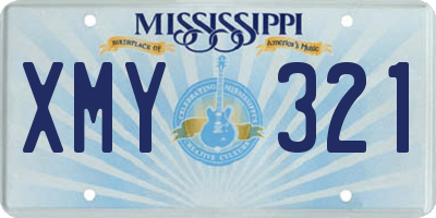 MS license plate XMY321