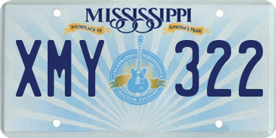 MS license plate XMY322