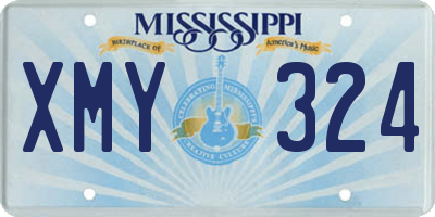 MS license plate XMY324