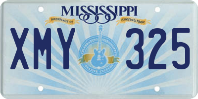 MS license plate XMY325