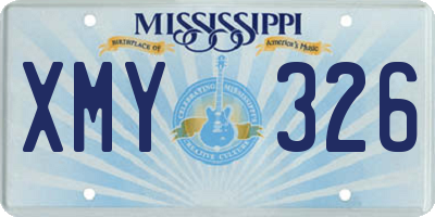 MS license plate XMY326