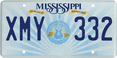 MS license plate XMY332