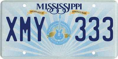 MS license plate XMY333