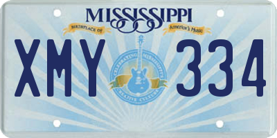 MS license plate XMY334