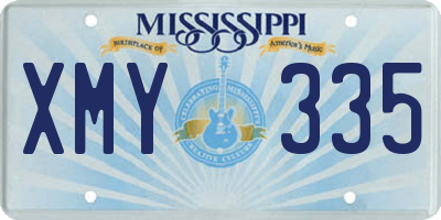MS license plate XMY335