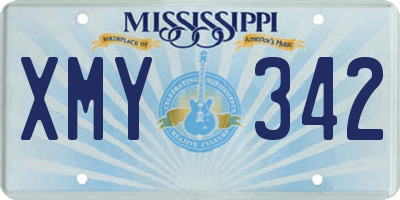 MS license plate XMY342