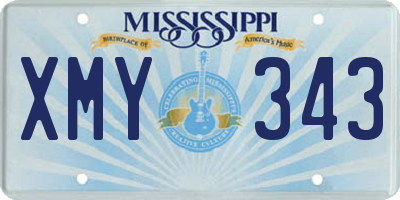 MS license plate XMY343