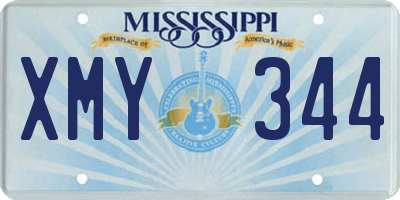 MS license plate XMY344