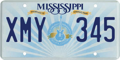 MS license plate XMY345