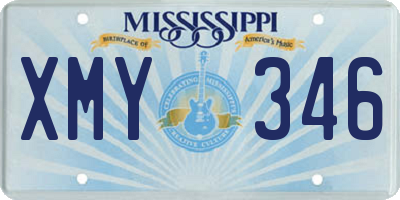 MS license plate XMY346