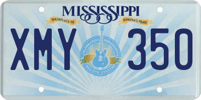 MS license plate XMY350