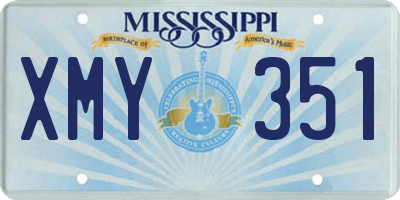 MS license plate XMY351