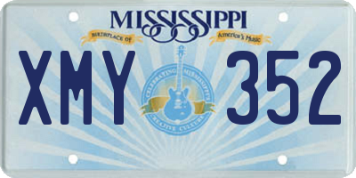 MS license plate XMY352