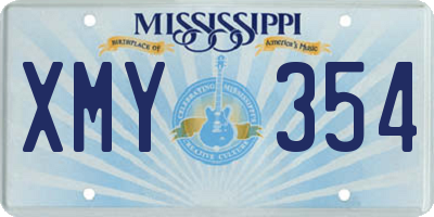 MS license plate XMY354