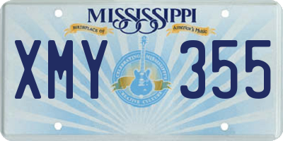 MS license plate XMY355