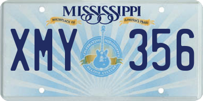 MS license plate XMY356