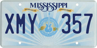 MS license plate XMY357