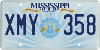 MS license plate XMY358