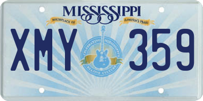 MS license plate XMY359