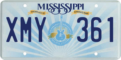 MS license plate XMY361