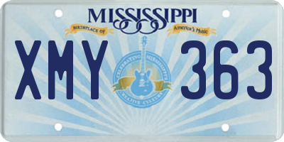 MS license plate XMY363