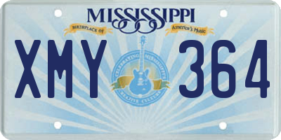 MS license plate XMY364
