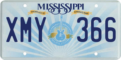 MS license plate XMY366