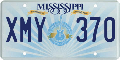 MS license plate XMY370