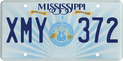 MS license plate XMY372