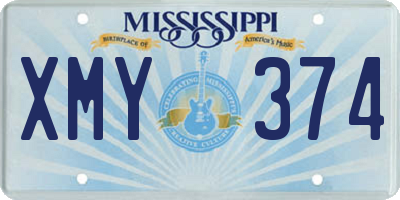 MS license plate XMY374