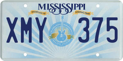 MS license plate XMY375