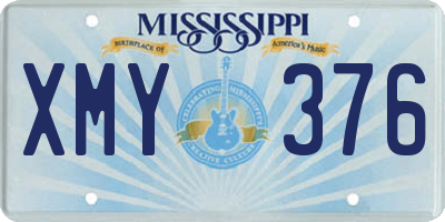 MS license plate XMY376