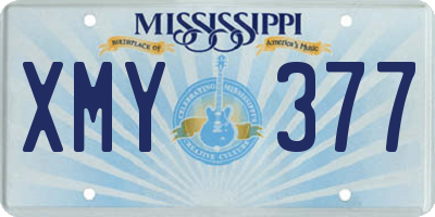 MS license plate XMY377