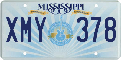 MS license plate XMY378