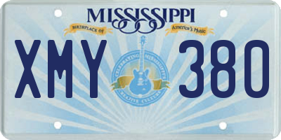 MS license plate XMY380