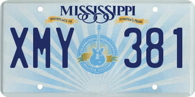 MS license plate XMY381