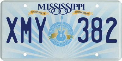 MS license plate XMY382