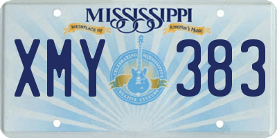 MS license plate XMY383