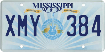 MS license plate XMY384