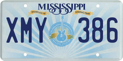 MS license plate XMY386