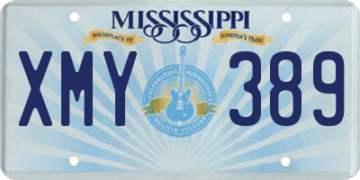 MS license plate XMY389