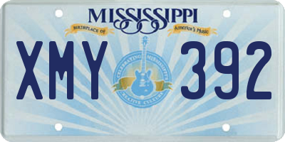 MS license plate XMY392
