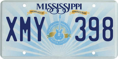 MS license plate XMY398