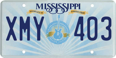MS license plate XMY403