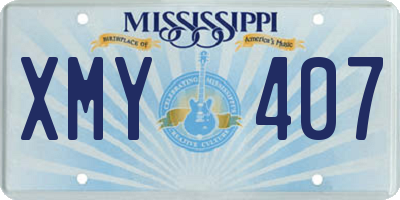 MS license plate XMY407