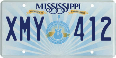 MS license plate XMY412