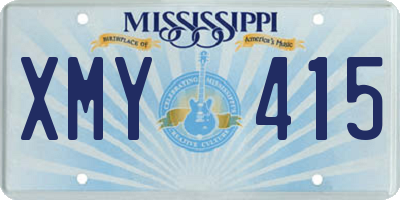 MS license plate XMY415