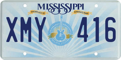 MS license plate XMY416